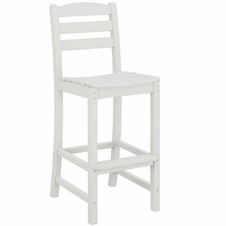 POLYWOOD La Case Cafe White Bar Side Chair 633TD102WH